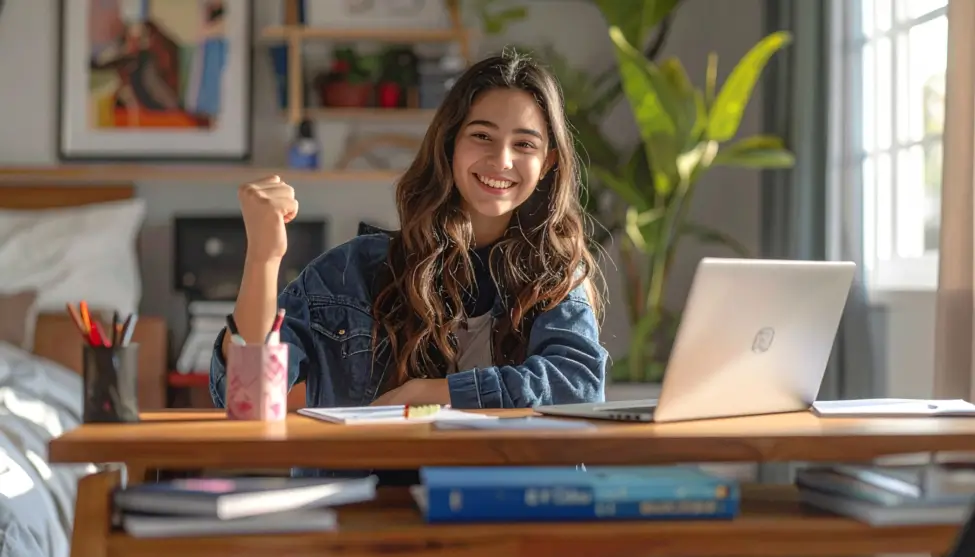 Alumna de Bachillerato aprobando sus asignaturas con clases de refuerzo